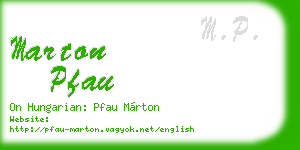 marton pfau business card